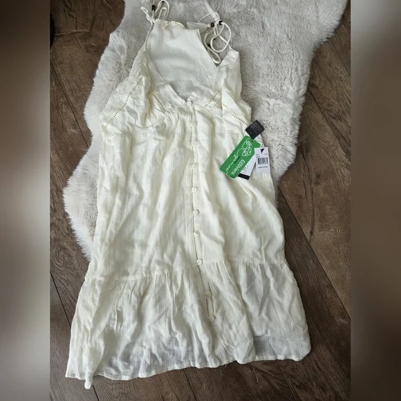 New Rip Curl White Ruffled Tiered Sundress - Picture 2 of 4